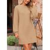 imagePRETTYGARDEN Womens Oversized Sweater Dress 2025 Fall Long Sleeve Crewneck Chunky Knit Slouchy Winter Pullover SweatersKhaki