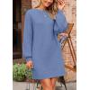 imagePRETTYGARDEN Womens Oversized Sweater Dress 2025 Fall Long Sleeve Crewneck Chunky Knit Slouchy Winter Pullover SweatersMist Blue