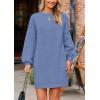 imagePRETTYGARDEN Womens Oversized Sweater Dress 2025 Fall Long Sleeve Crewneck Chunky Knit Slouchy Winter Pullover SweatersMist Blue