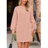 imagePRETTYGARDEN Womens Oversized Sweater Dress 2025 Fall Long Sleeve Crewneck Chunky Knit Slouchy Winter Pullover SweatersPink
