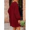 imagePRETTYGARDEN Womens Oversized Sweater Dress 2025 Fall Long Sleeve Crewneck Chunky Knit Slouchy Winter Pullover SweatersWine Red