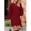 imagePRETTYGARDEN Womens Oversized Sweater Dress 2025 Fall Long Sleeve Crewneck Chunky Knit Slouchy Winter Pullover SweatersWine Red