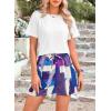 imagePRETTYGARDEN Womens Summer 2 Piece Outfits Lounge Sets Short Sleeve Tee Shirts Tops Blouses Pockets Printed Shorts TracksuitWhite