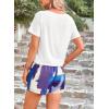 imagePRETTYGARDEN Womens Summer 2 Piece Outfits Lounge Sets Short Sleeve Tee Shirts Tops Blouses Pockets Printed Shorts TracksuitWhite