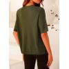 imagePRETTYGARDEN Womens Summer Button Down Shirts Casual Short Sleeve Crew Neck Ribbed Knit Blouse Top CardigansArmy Green