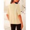 imagePRETTYGARDEN Womens Summer Button Down Shirts Casual Short Sleeve Crew Neck Ribbed Knit Blouse Top CardigansBeige