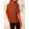 imagePRETTYGARDEN Womens Summer Button Down Shirts Casual Short Sleeve Crew Neck Ribbed Knit Blouse Top CardigansBrick Red