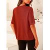 imagePRETTYGARDEN Womens Summer Button Down Shirts Casual Short Sleeve Crew Neck Ribbed Knit Blouse Top CardigansRust Red