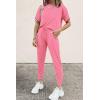 imagePRETTYGARDEN Womens Two Piece Sets 2025 Summer Spring Jogger Pants Travel Vacation Lounge Outfits Airplane Matching ClothesLight Pink