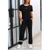 imagePRETTYGARDEN Womens Two Piece Sets 2025 Summer Spring Jogger Pants Travel Vacation Lounge Outfits Airplane Matching ClothesStripes Black