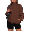 imagePRETTYGARDEN Womens 2025 Spring Fall Fashion Full Zip Up Sweatshirt Long Sleeve Loose Fit Trendy Casual Jacket with PocketsBrown