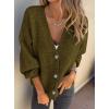 imagePRETTYGARDEN Cardigan Sweaters for Women Trendy Fall 2025 Long Sleeve Button Down Oversized Chunky Knit Sweater OuterwearArmy Green