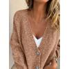 imagePRETTYGARDEN Cardigan Sweaters for Women Trendy Fall 2025 Long Sleeve Button Down Oversized Chunky Knit Sweater OuterwearCamel