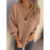 imagePRETTYGARDEN Cardigan Sweaters for Women Trendy Fall 2025 Long Sleeve Button Down Oversized Chunky Knit Sweater OuterwearCamel