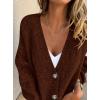 imagePRETTYGARDEN Cardigan Sweaters for Women Trendy Fall 2025 Long Sleeve Button Down Oversized Chunky Knit Sweater OuterwearCaramel