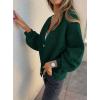 imagePRETTYGARDEN Cardigan Sweaters for Women Trendy Fall 2025 Long Sleeve Button Down Oversized Chunky Knit Sweater OuterwearDark Green