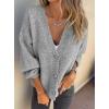 imagePRETTYGARDEN Cardigan Sweaters for Women Trendy Fall 2025 Long Sleeve Button Down Oversized Chunky Knit Sweater OuterwearGrey