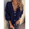 imagePRETTYGARDEN Cardigan Sweaters for Women Trendy Fall 2025 Long Sleeve Button Down Oversized Chunky Knit Sweater OuterwearRoyal Blue