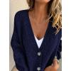 imagePRETTYGARDEN Cardigan Sweaters for Women Trendy Fall 2025 Long Sleeve Button Down Oversized Chunky Knit Sweater OuterwearRoyal Blue