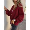 imagePRETTYGARDEN Cardigan Sweaters for Women Trendy Fall 2025 Long Sleeve Button Down Oversized Chunky Knit Sweater OuterwearWine Red