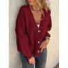 imagePRETTYGARDEN Cardigan Sweaters for Women Trendy Fall 2025 Long Sleeve Button Down Oversized Chunky Knit Sweater OuterwearWine Red