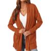 imagePRETTYGARDEN Cardigan Sweaters for Women Winter Fall Clothes 2025 Cozy Knit Coats Open Front Long Cardigans with PocketsOrange