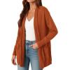 imagePRETTYGARDEN Cardigan Sweaters for Women Winter Fall Clothes 2025 Cozy Knit Coats Open Front Long Cardigans with PocketsOrange