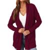 imagePRETTYGARDEN Cardigan Sweaters for Women Winter Fall Clothes 2025 Cozy Knit Coats Open Front Long Cardigans with PocketsWine Red