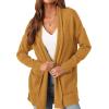 imagePRETTYGARDEN Cardigan Sweaters for Women Winter Fall Clothes 2025 Cozy Knit Coats Open Front Long Cardigans with PocketsYellow