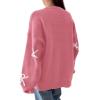 imagePRETTYGARDEN Fall Long Sleeve Pullover Sweaters for Women 2025 Trendy Crewneck Casual Cute Bow Chunky Knit Oversized SweaterDusty Pink