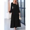 imagePRETTYGARDEN Fall Wedding Guest Dresses for Women 2025 Long Sleeve Square Neck Tiered A Line Modest Elegant Flowy DressesBlack