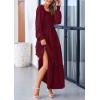 imagePRETTYGARDEN Fall Wedding Guest Dresses for Women 2025 Long Sleeve Square Neck Tiered A Line Modest Elegant Flowy DressesDark Wine Red