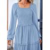 imagePRETTYGARDEN Fall Wedding Guest Dresses for Women 2025 Long Sleeve Square Neck Tiered A Line Modest Elegant Flowy DressesLight Blue