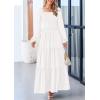 imagePRETTYGARDEN Fall Wedding Guest Dresses for Women 2025 Long Sleeve Square Neck Tiered A Line Modest Elegant Flowy DressesWhite