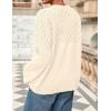 imagePRETTYGARDEN Oversized Sweaters for Women 2025 Fall Cute Cable Knit Long Sleeve Crewneck Chunky Pullover Tops Winter ClothingBeige