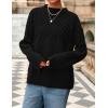 imagePRETTYGARDEN Oversized Sweaters for Women 2025 Fall Cute Cable Knit Long Sleeve Crewneck Chunky Pullover Tops Winter ClothingBlack