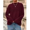 imagePRETTYGARDEN Oversized Sweaters for Women 2025 Fall Cute Cable Knit Long Sleeve Crewneck Chunky Pullover Tops Winter ClothingBurgundy