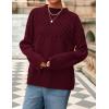imagePRETTYGARDEN Oversized Sweaters for Women 2025 Fall Cute Cable Knit Long Sleeve Crewneck Chunky Pullover Tops Winter ClothingBurgundy