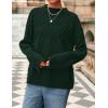 imagePRETTYGARDEN Oversized Sweaters for Women 2025 Fall Cute Cable Knit Long Sleeve Crewneck Chunky Pullover Tops Winter ClothingDark Green