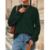 imagePRETTYGARDEN Oversized Sweaters for Women 2025 Fall Cute Cable Knit Long Sleeve Crewneck Chunky Pullover Tops Winter ClothingDark Green