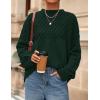 imagePRETTYGARDEN Oversized Sweaters for Women 2025 Fall Cute Cable Knit Long Sleeve Crewneck Chunky Pullover Tops Winter ClothingDark Green