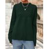 imagePRETTYGARDEN Oversized Sweaters for Women 2025 Fall Cute Cable Knit Long Sleeve Crewneck Chunky Pullover Tops Winter ClothingDark Green