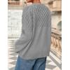 imagePRETTYGARDEN Oversized Sweaters for Women 2025 Fall Cute Cable Knit Long Sleeve Crewneck Chunky Pullover Tops Winter ClothingGrey