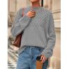 imagePRETTYGARDEN Oversized Sweaters for Women 2025 Fall Cute Cable Knit Long Sleeve Crewneck Chunky Pullover Tops Winter ClothingGrey