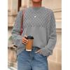 imagePRETTYGARDEN Oversized Sweaters for Women 2025 Fall Cute Cable Knit Long Sleeve Crewneck Chunky Pullover Tops Winter ClothingGrey