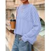 imagePRETTYGARDEN Oversized Sweaters for Women 2025 Fall Cute Cable Knit Long Sleeve Crewneck Chunky Pullover Tops Winter ClothingLight Blue