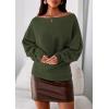 imagePRETTYGARDEN Women Off The Shoulder Sweater 2025 Fall Trendy Long Batwing Sleeve Knit Pullover Going Out Tops Winter ClothingArmy Green