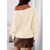 imagePRETTYGARDEN Women Off The Shoulder Sweater 2025 Fall Trendy Long Batwing Sleeve Knit Pullover Going Out Tops Winter ClothingBeige