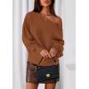 imagePRETTYGARDEN Women Off The Shoulder Sweater 2025 Fall Trendy Long Batwing Sleeve Knit Pullover Going Out Tops Winter ClothingCaramel