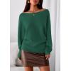 imagePRETTYGARDEN Women Off The Shoulder Sweater 2025 Fall Trendy Long Batwing Sleeve Knit Pullover Going Out Tops Winter ClothingGreen